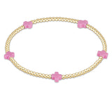 enewton Signature Cross Small Gold 2mm Bright Pink Bracelet