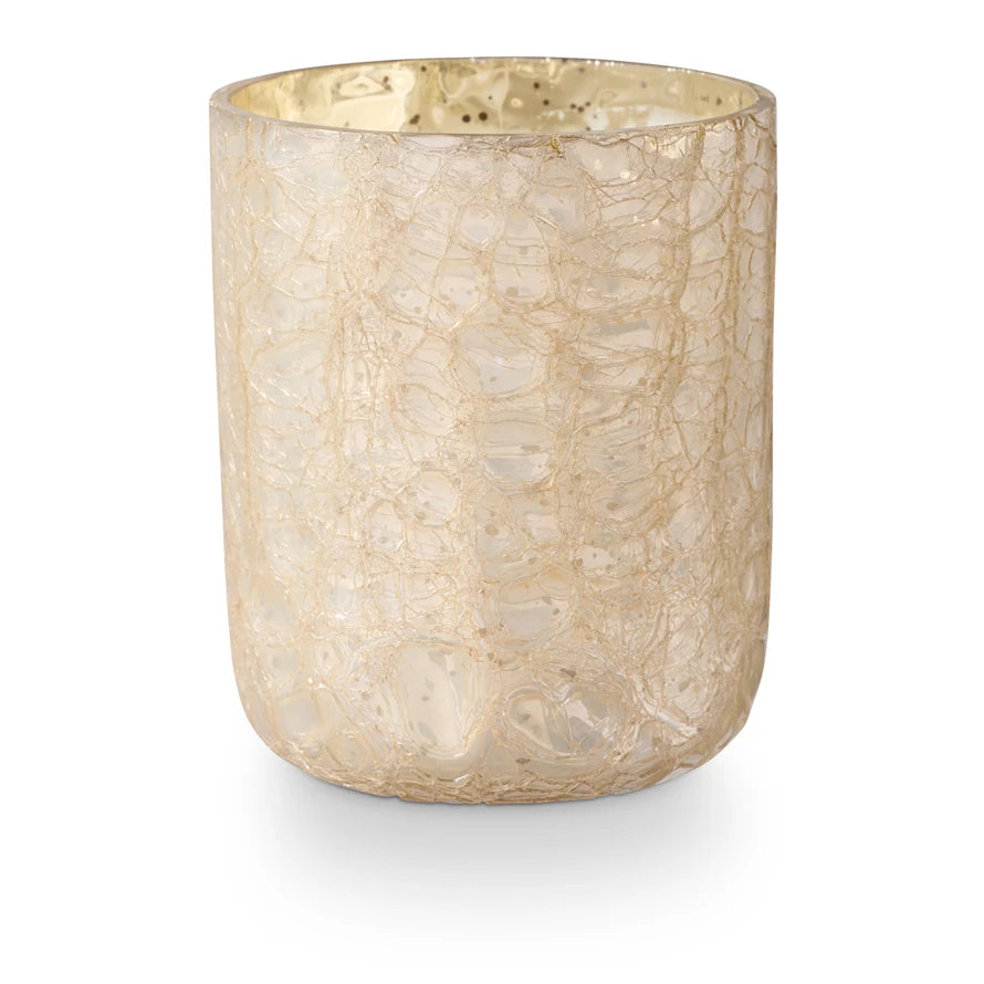 Decorative glass vase with textured surface on a white background. Available at Be Charmed