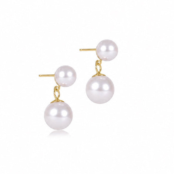 enewton Classic Pearl 8mm Ball Drop Stud featuring lustrous pearl and gold ball earrings available at Be Charmed