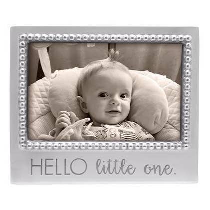 Mariposa Hello Little One beaded 4x6 frame featuring a handcrafted recycled aluminum border with delicate bead detailing available at Be Charmed