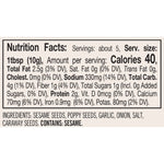 Nutrition facts label for a product with detailed information on calories, nutrients, and ingredients. Available at Be Charmed