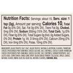 Nutrition facts label for Truffle Parmesan + Black Garlic Seasoning with detailed information on calories, ingredients, and nutritional values.