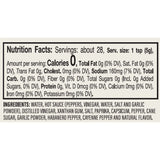 Nutrition facts label and ingredients list for fire roasted hot sauce. Available at Be Charmed
