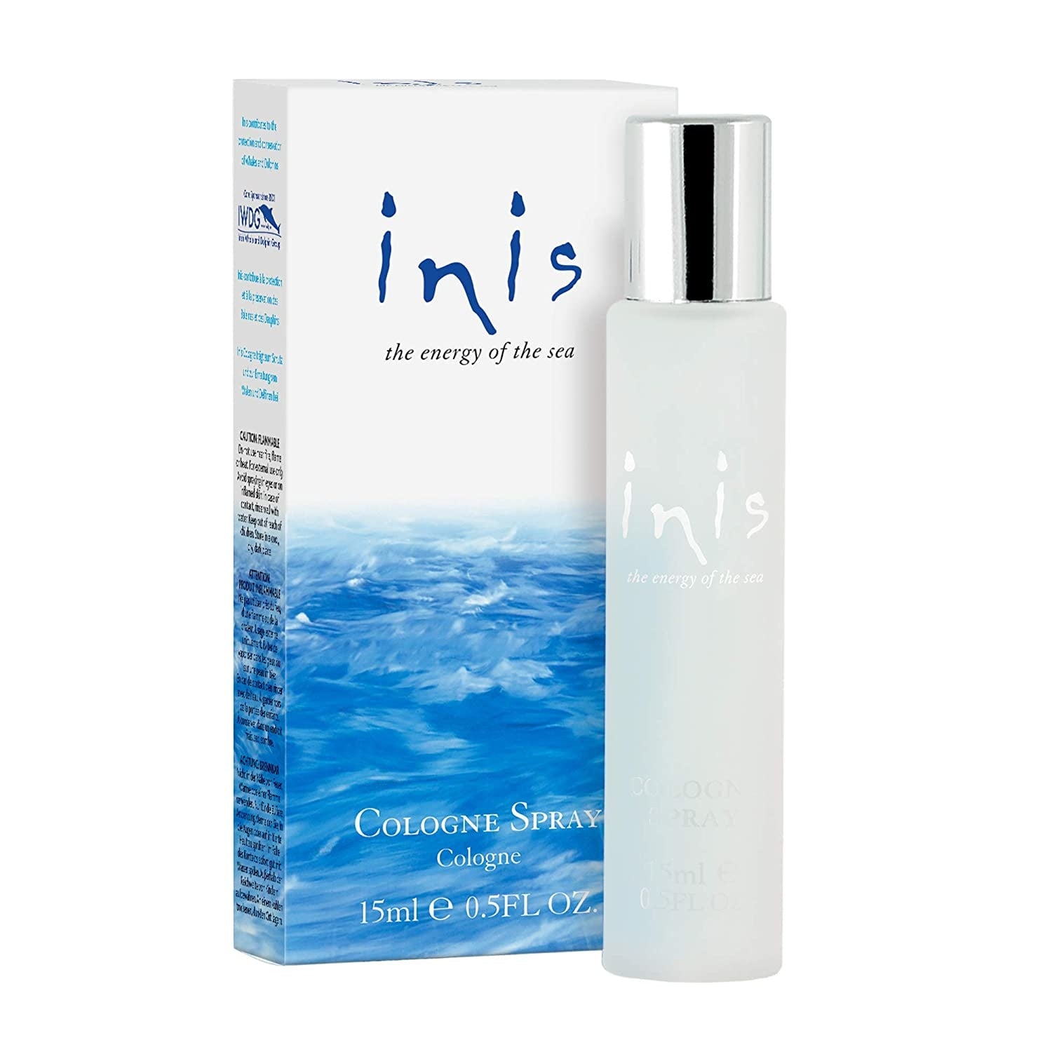Inis Energy of the Sea Cologne Travel Size – 0.5 oz spray with fresh, ocean-inspired fragrance. Available at Be Charmed.