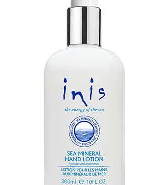 Inis Energy of the Sea Hand Lotion 10 fl oz – hydrating lotion with fresh, ocean-inspired fragrance. Available at Be Charmed.