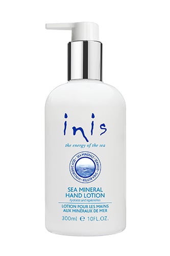 Inis Energy of the Sea Hand Lotion 10 fl oz – hydrating lotion with fresh, ocean-inspired fragrance. Available at Be Charmed.
