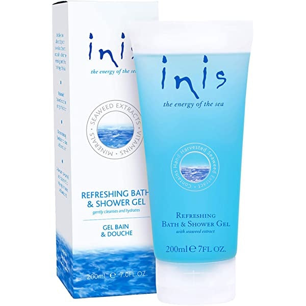 Inis Energy of the Sea Shower Gel 7 fl oz – ocean-inspired body wash with refreshing coastal scent. Available at Be Charmed.