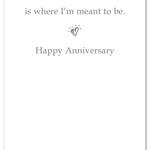 Inside of Adorable anniversary card from Cardthartic featuring two sleeping puppies cuddled together, symbolizing love and companionship—available at Be Charmed.
