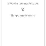 Inside of Adorable anniversary card from Cardthartic featuring two sleeping puppies cuddled together, symbolizing love and companionship—available at Be Charmed.