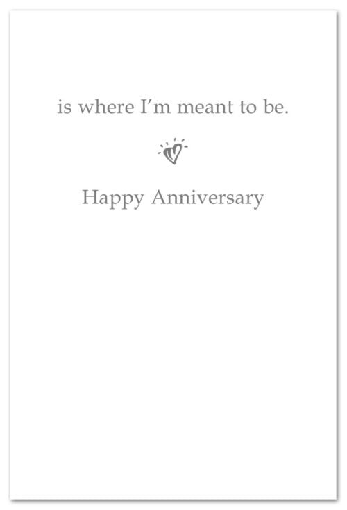 Inside of Adorable anniversary card from Cardthartic featuring two sleeping puppies cuddled together, symbolizing love and companionship—available at Be Charmed.