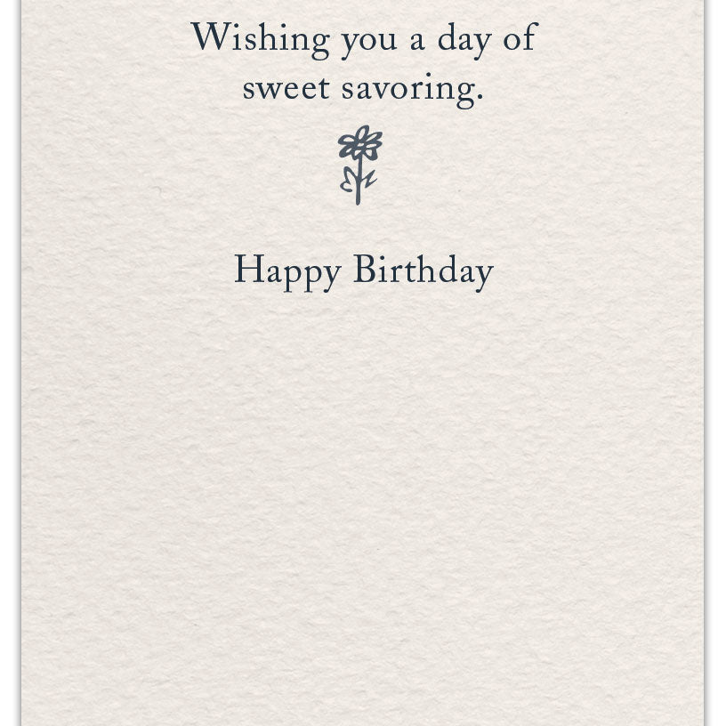 Inside of Alt Text: Cardthartic “Hummingbirds” birthday card with vibrant hummingbird illustration and floral accents, available at Be Charmed for elegant celebrations