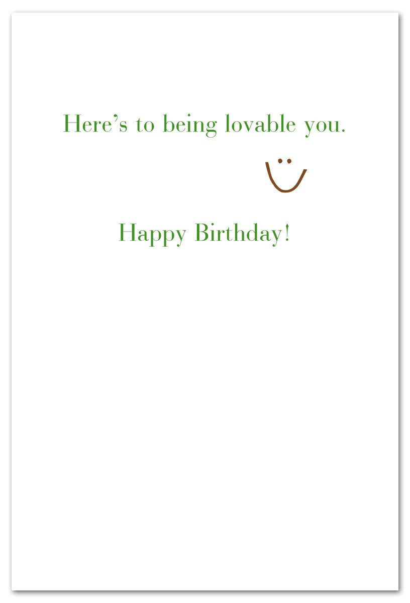 Inside of Be Charmed birthday card “One in Every Family” – whimsical design with playful typography and colorful accents, perfect for celebrating loved ones, available at Be Charmed.