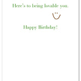 Inside of Be Charmed birthday card “One in Every Family” – whimsical design with playful typography and colorful accents, perfect for celebrating loved ones, available at Be Charmed.