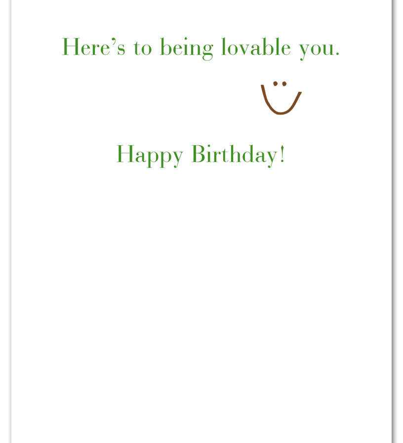 Inside of Be Charmed birthday card “One in Every Family” – whimsical design with playful typography and colorful accents, perfect for celebrating loved ones, available at Be Charmed.