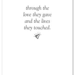 Inside of Condolence Card – tranquil garden path and urn illustration with heartfelt sympathy message for honoring a life and offering comfort, available at Be Charmed