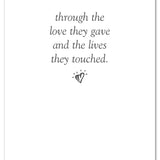 Inside of Condolence Card – tranquil garden path and urn illustration with heartfelt sympathy message for honoring a life and offering comfort, available at Be Charmed