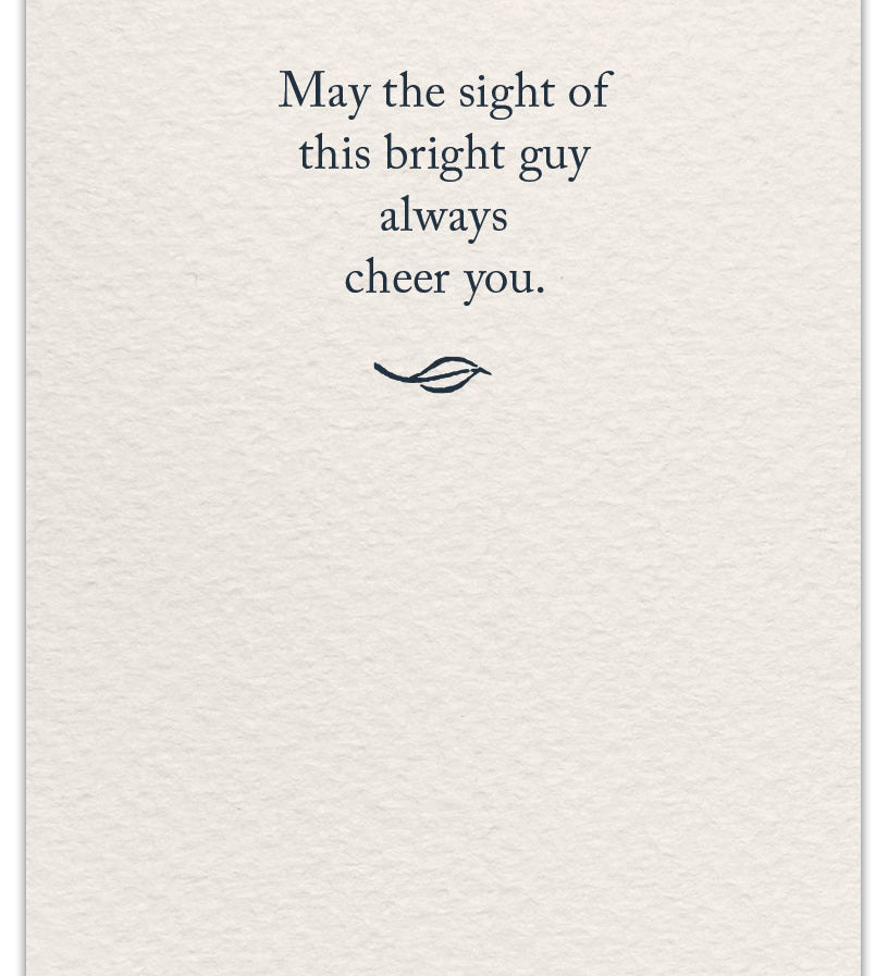 Inside of Friendship Card – vibrant red cardinal illustration with a heartfelt message celebrating enduring friendship, connection, and presence, available at Be Charmed