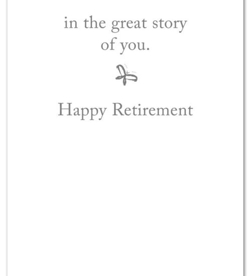 Inside of Retirement Card Book & Coffee by Cardthartic featuring warm illustration of a book and coffee, symbolizing relaxation and new beginnings; available at Be Charmed