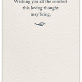 Inside of Cardthartic Sympathy Card “Peace Lilies” with delicate floral design and heartfelt message, available at Be Charmed for sincere condolences