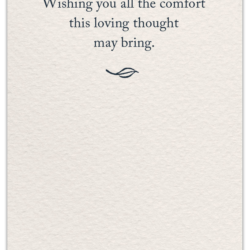Inside of Cardthartic Sympathy Card “Peace Lilies” with delicate floral design and heartfelt message, available at Be Charmed for sincere condolences