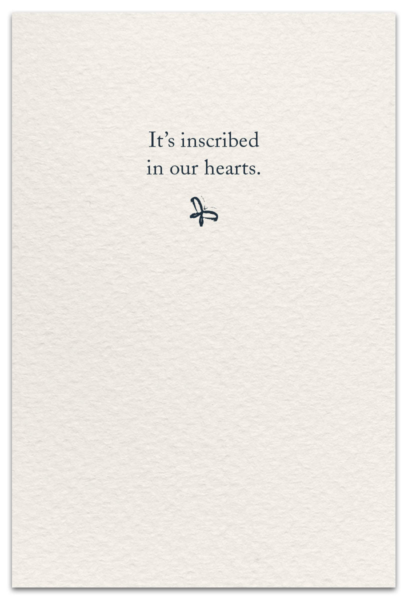 Inside of Thank You Card – elegant cursive typography with a simple and sincere message of gratitude, perfect for any occasion, available at Be Charmed