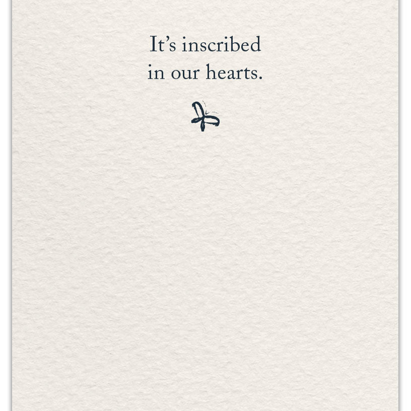 Inside of Thank You Card – elegant cursive typography with a simple and sincere message of gratitude, perfect for any occasion, available at Be Charmed