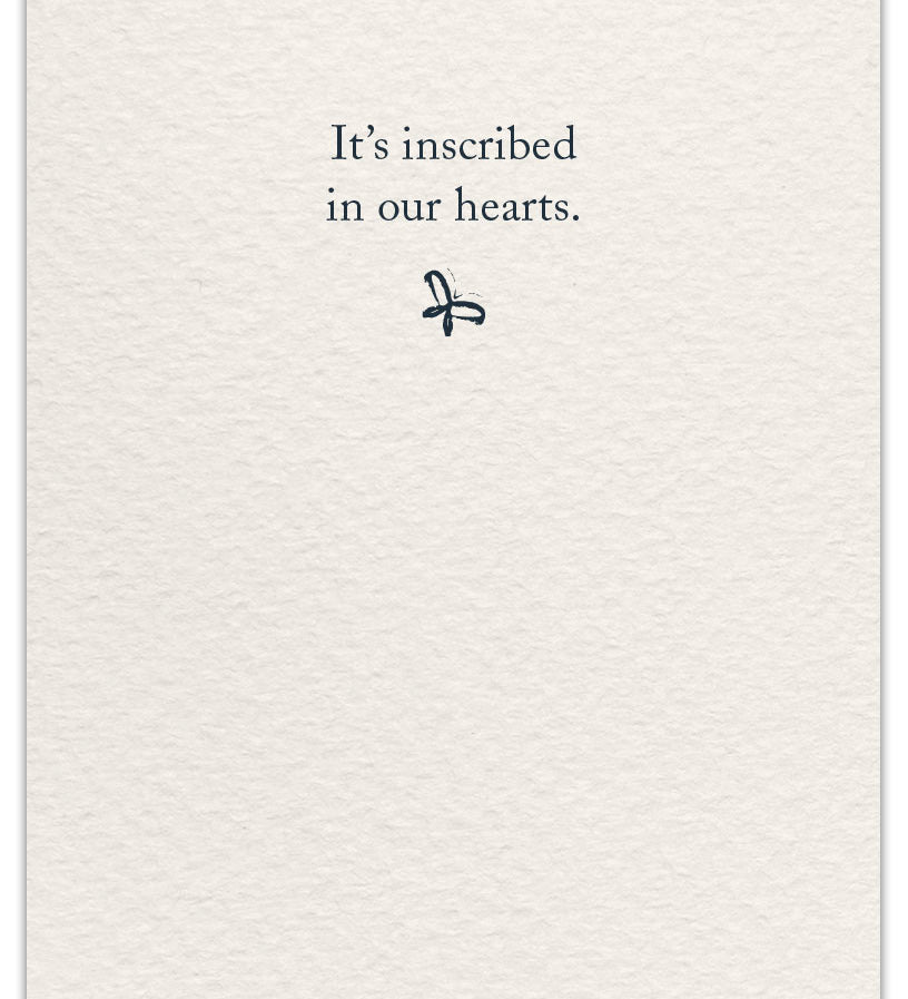 Inside of Thank You Card – elegant cursive typography with a simple and sincere message of gratitude, perfect for any occasion, available at Be Charmed