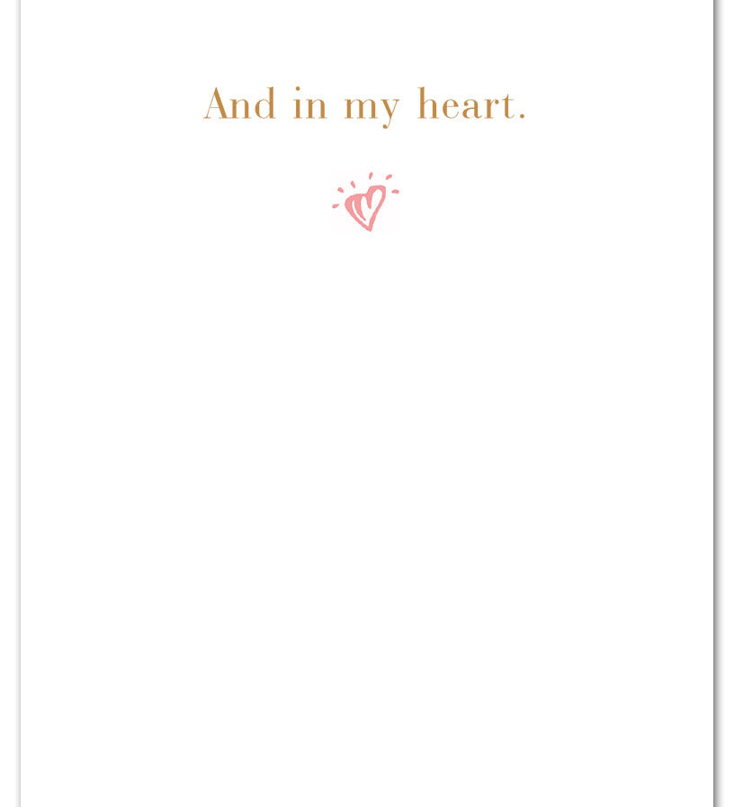 Inside of Thinking of You Always on My Mind greeting card by Cardthartic featuring heartfelt message design; available at Be Charmed