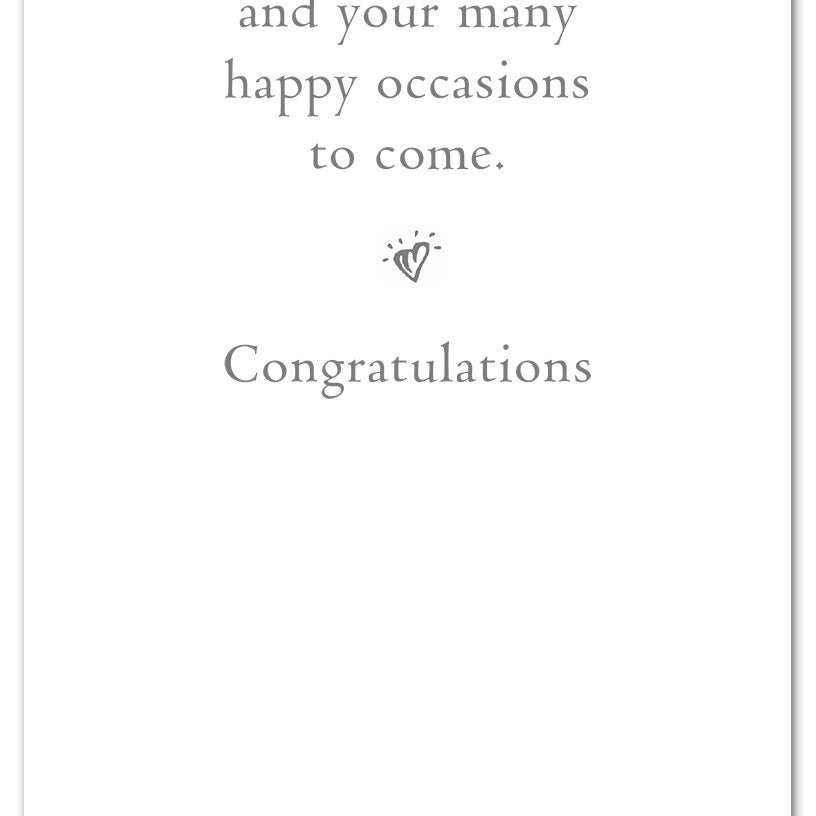 Inside of Wedding Card – elegant champagne glasses and lavender illustration with a romantic message to celebrate a couple’s special day, available at Be Charmed