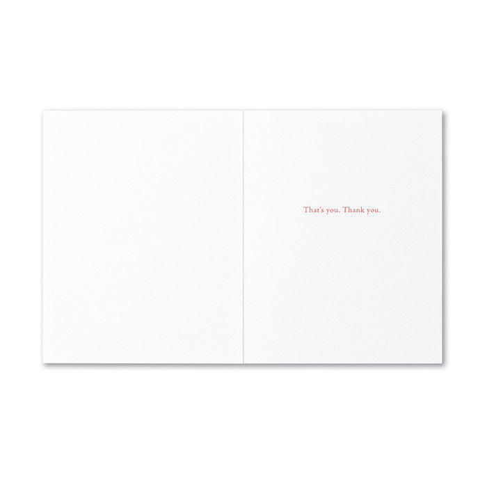 Inside of Compendium Appreciation Card 5903 featuring heartfelt message to express gratitude and thanks. Available at Be Charmed.