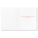 White card with red text on a white background. Available at Be Charmed