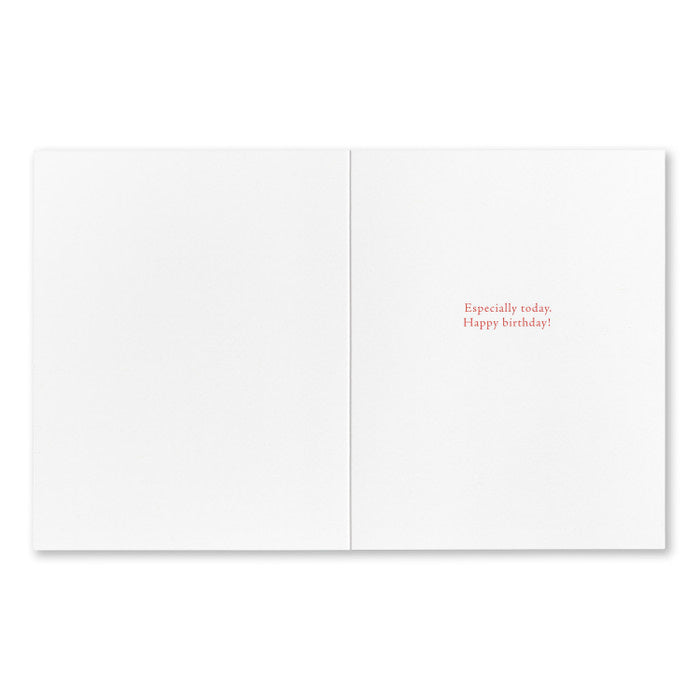 Inside of Artistic birthday greeting card #10613 from Compendium featuring cheerful hand-lettered sentiment and whimsical illustration—Available at Be Charmed