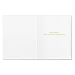 White card with green text 'Happy birthday! May it be the start of a beautiful year.' Available at Be Charmed