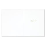 White card with 'Especially today. Happy birthday!' text in green on a white background. Available at Be Charmed