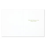 White card with yellow text 'Today and in the year to come, Happy birthday!' on a white background. Available at Be Charmed