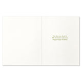 White card with gold text on a white background. Available at Be Charmed