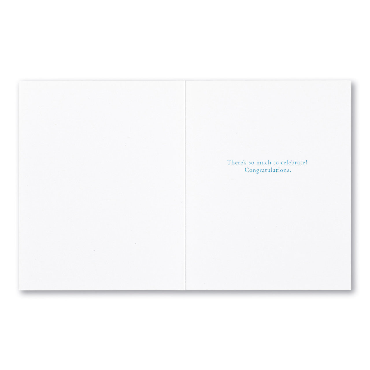 White card with blue text on a white background. Available at Be Charmed