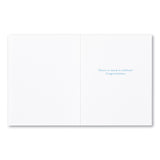 White card with blue text on a white background. Available at Be Charmed