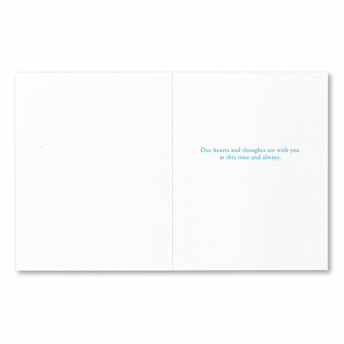 Inside of Elegant sympathy card #10359 from Compendium featuring soft watercolor florals and a gentle comforting message—Available at Be Charmed