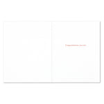 White card with red text 'Congratulations, you two.' on a white background. Available at Be Charmed
