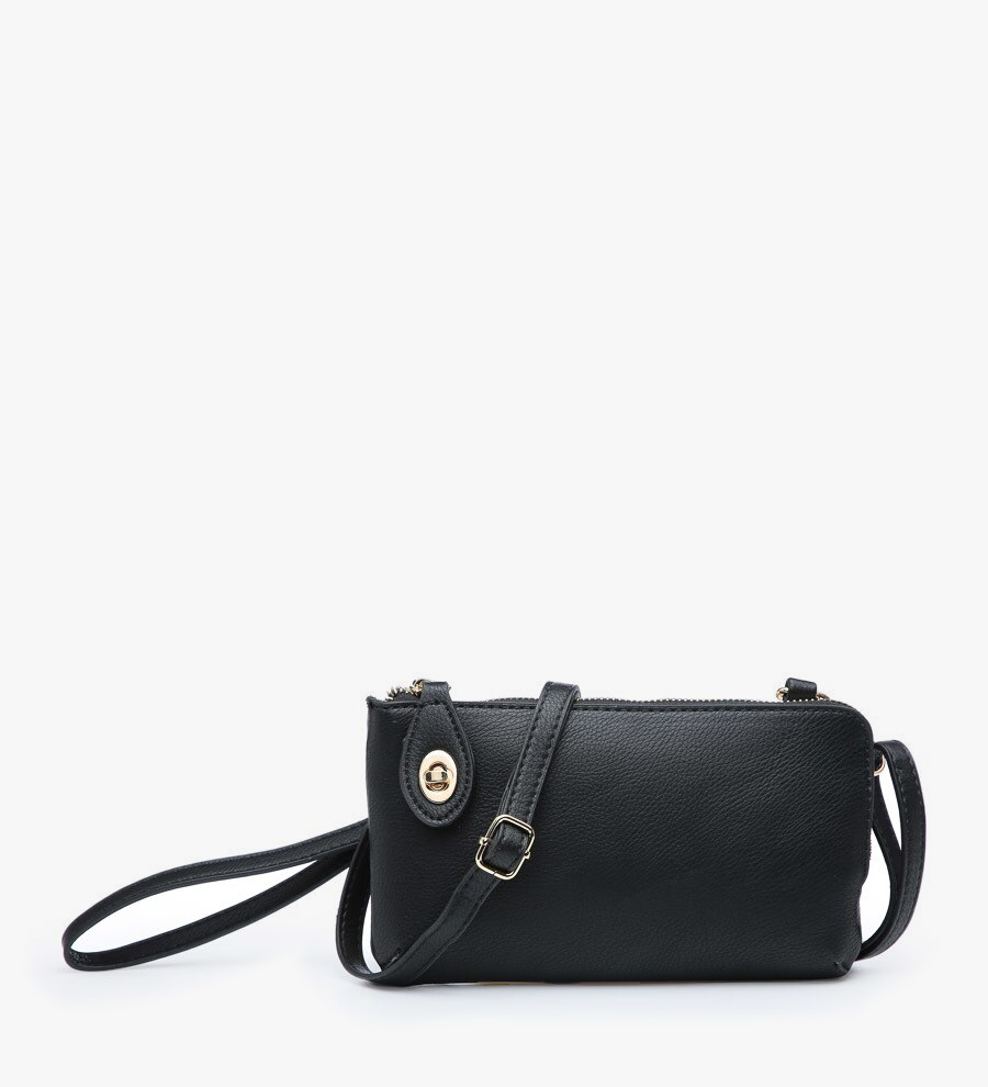 Jen & Co Black Kendall Crossbody Wristlet