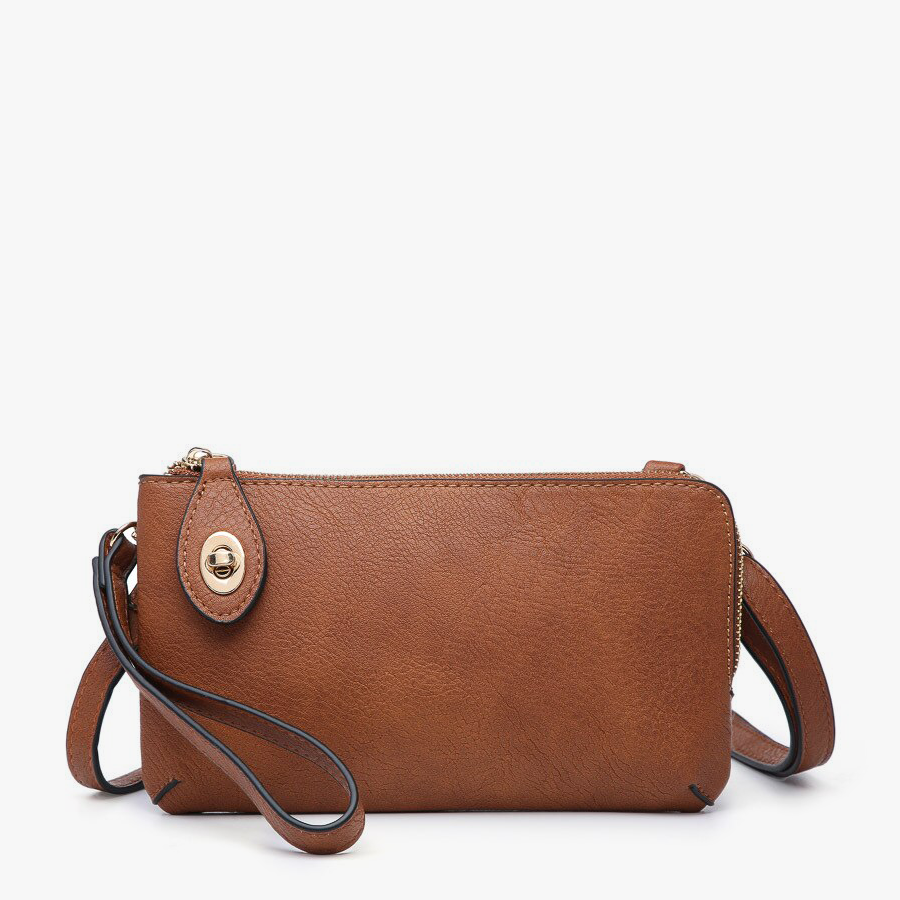 Jen & Co Brown Kendall Crossbody Wristlet