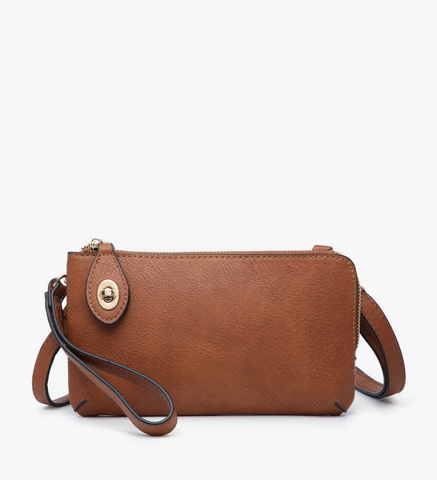 Jen & Co Brown Kendall Crossbody Wristlet
