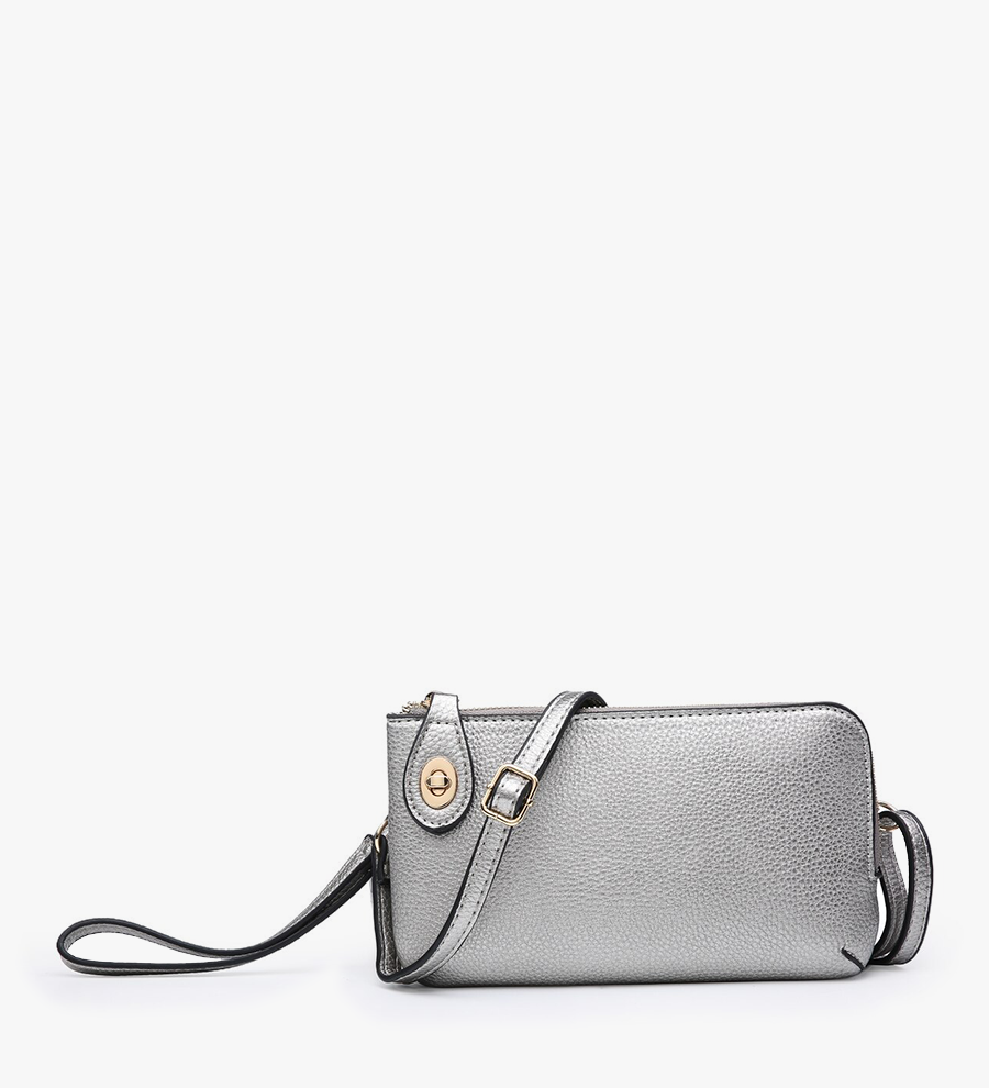 Jen & Co Dark Silver Kendall Crossbody Wristlet