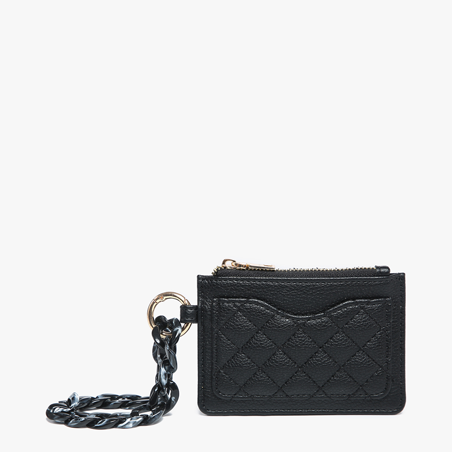 Jen & Co Black Rhodes Quilted Wallet Wristlet
