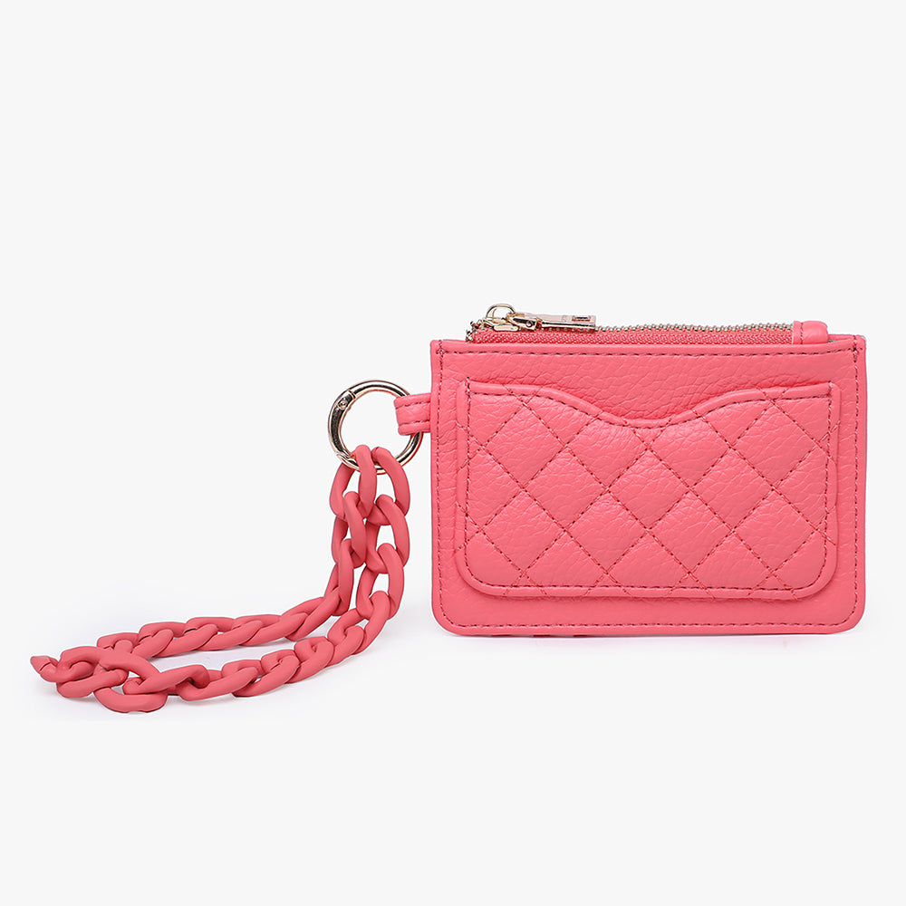 Jen & Co Coral Pink Rhodes Quilted Wallet Wristlet
