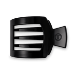 Jet Black Flat Square Hair Clip with bendable teeth and sleek strong hold—available at Be Charmed.
