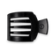 Jet Black Flat Square Hair Clip with bendable teeth and sleek strong hold—available at Be Charmed.
