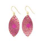 Keva - Leather Earrings - Starburst Magenta - Small