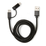Kikkerland black multi-port charging cable on a white background. Available at Be Charmed. 